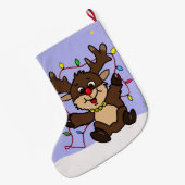 Kleine rendiervis grote kerstsok (Achterkant (Hangend))