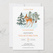 Kleine rendierwinter Baby shower sneeuw Kaart (Voorkant)