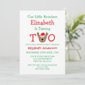 Kleine rendierziekte 2e verjaardag kaart (Staand voorkant)