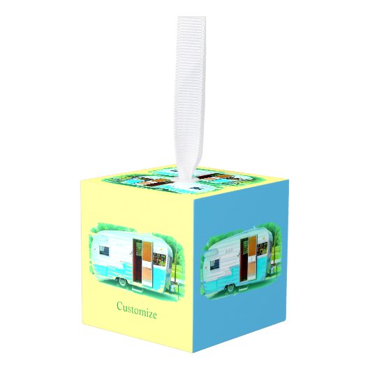 Kleine Retro  caravan camper Decoratie (Voorkant hoekig)