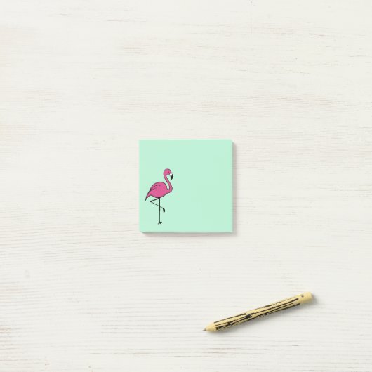 Kleine Retroflamingo om een lijst te maken Post he Post-it® Notes (Op bureau)