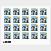 Kleine revolutionairen vierkante sticker (Vel)