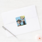 Kleine revolutionairen vierkante sticker (Envelop)