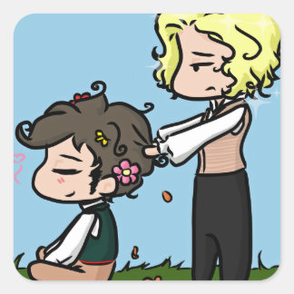 Kleine revolutionairen vierkante sticker