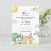 Kleine Ridder en Prinses Kasteel Kinderen Verjaard Kaart (Staand voorkant)