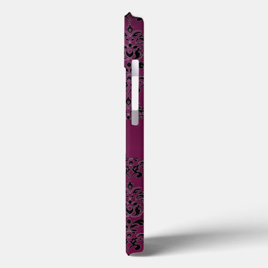 KLEINE RIDERS AMETHYST PINK BLACK DAMASK Case-Mate iPhone CASE (Achterkant / Links)
