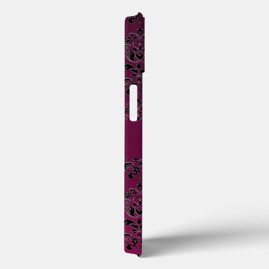 KLEINE RIDERS AMETHYST PINK BLACK DAMASK Case-Mate iPhone CASE (Achterkant / Rechts)