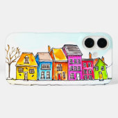 Kleine rij kleurrijke huizen Case-Mate iPhone case (Achterkant (horizontaal))