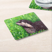 Kleine rivierotter Schilderij Kartonnen Onderzetters (Schuin)