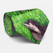 Kleine rivierotter Schilderij Stropdas (Opgerold)