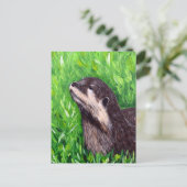Kleine rivierotter-schildering briefkaart (Staand voorkant)