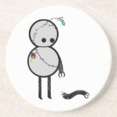 Kleine robot met gebroken arm zandsteen onderzetter (Voorkant)