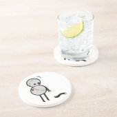 Kleine robot met gebroken arm zandsteen onderzetter (Zijkant)