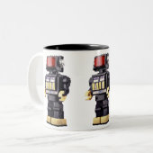 Kleine robot x3 tweekleurige koffiemok (Voorkant links)