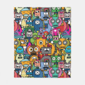 Kleine robots patroon bevestigen fleece deken (Voorkant)
