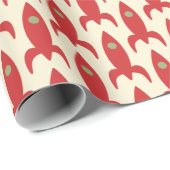Kleine Rockets Retro Mideeuwse Moderne atoomrood Cadeaupapier (Rol Hoek)
