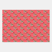 Kleine rode auto met kerstboom inpakpapier vel (Voorkant 3)