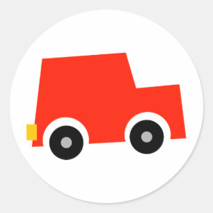 Kleine rode auto ronde sticker