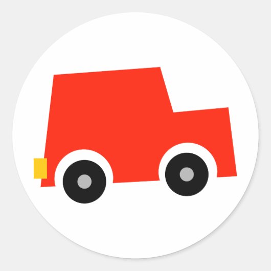 Kleine rode auto ronde sticker (Voorkant)