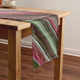 Kleine rode bessen rode en groene streep korte tafelloper