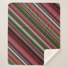 Kleine rode bessen rode en groene streep sherpa deken