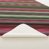 Kleine rode bessen rode en groene streep sherpa deken (3/4)