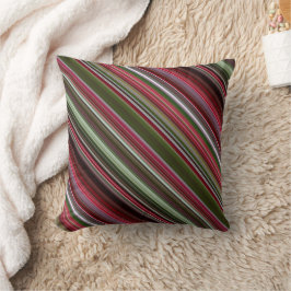 Kleine rode bessen rood en groene streep en plaid kussen