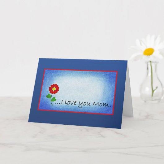 Kleine Rode Bloem Liefde Moederdag Kaart (Kleine Plant)
