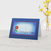 Kleine Rode Bloem Moederdag Liefde Kaart (Gele Bloem)