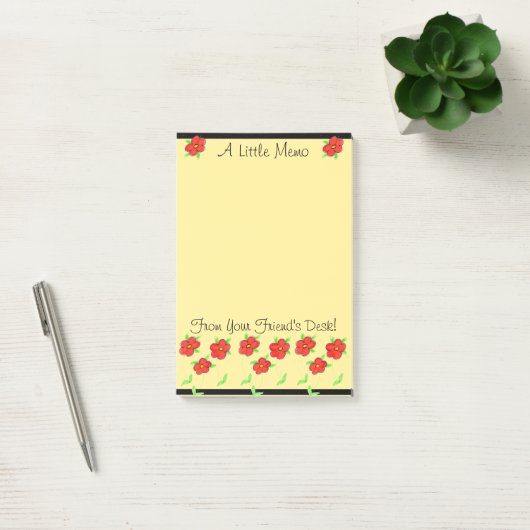 Kleine rode bloem ontworpen post-it® notes (Kantoor)