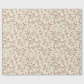 Kleine rode bloemen  inpakpapier (Vlak)