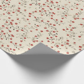 Kleine rode bloemen  inpakpapier (Hoek)