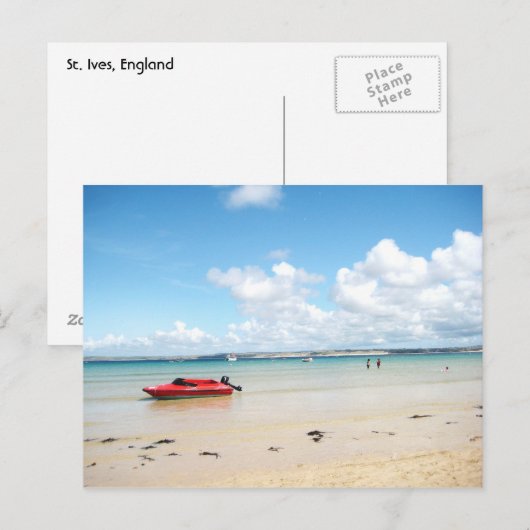 Kleine Rode Boat Briefkaart (Voorkant / Achterkant)