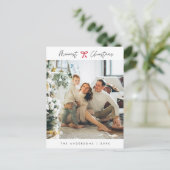 Kleine rode boog, moderne minimalistische familief briefkaart (Staand voorkant)