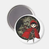 Kleine rode capuccine magneet (Voorkant / Achterkant)