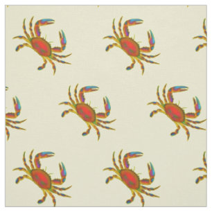 Kleine rode Chesapeake Crabs Fabric Stof