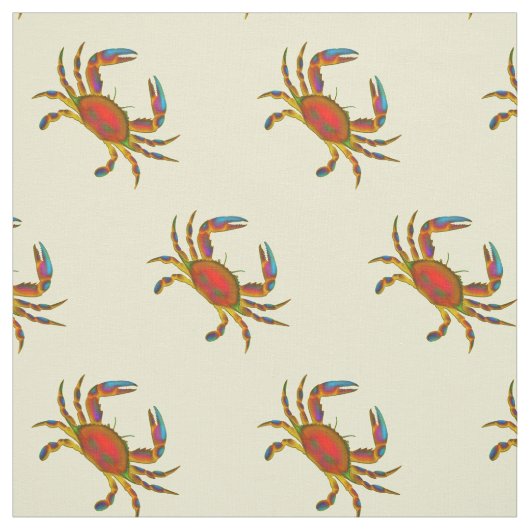 Kleine rode Chesapeake Crabs Fabric Stof (Swatch)
