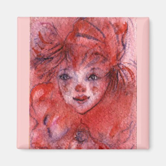 KLEINE RODE CLOWN MAGNEET (Voorkant)