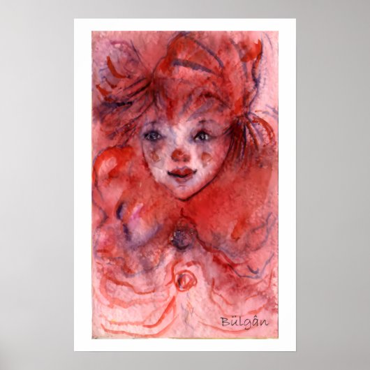 KLEINE RODE CLOWN POSTER (Voorkant)