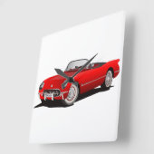 Kleine rode corvette vierkante klok (Hoek)