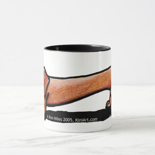 Kleine rode doxie Mok (Midden)