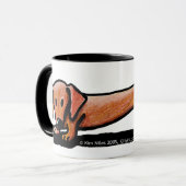 Kleine rode doxie Mok (Voorkant links)