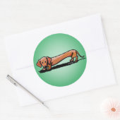 Kleine rode doxie-stickers ronde sticker (Envelop)