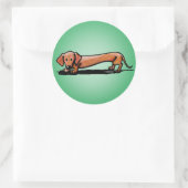 Kleine rode doxie-stickers ronde sticker (Tas)