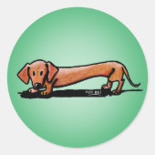 Kleine rode doxie-stickers ronde sticker (Voorkant)