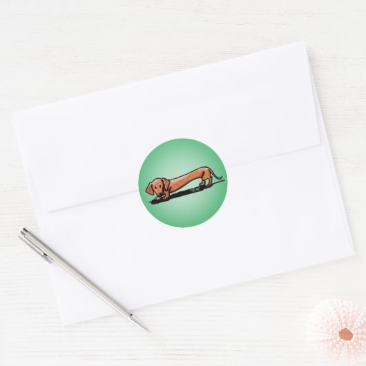 Kleine rode doxie-stickers ronde sticker (Envelop)