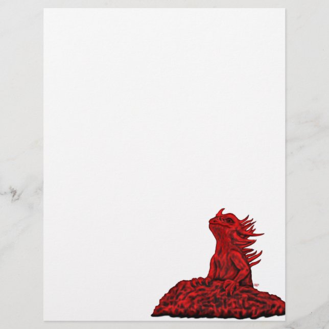 Kleine rode draak briefhoofd (Voorkant)