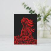 Kleine rode draak briefkaart (Staand voorkant)