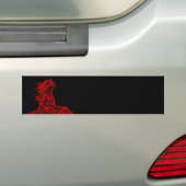 Kleine rode draak bumpersticker (Op auto)