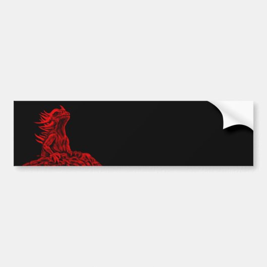 Kleine rode draak bumpersticker (Voorkant)